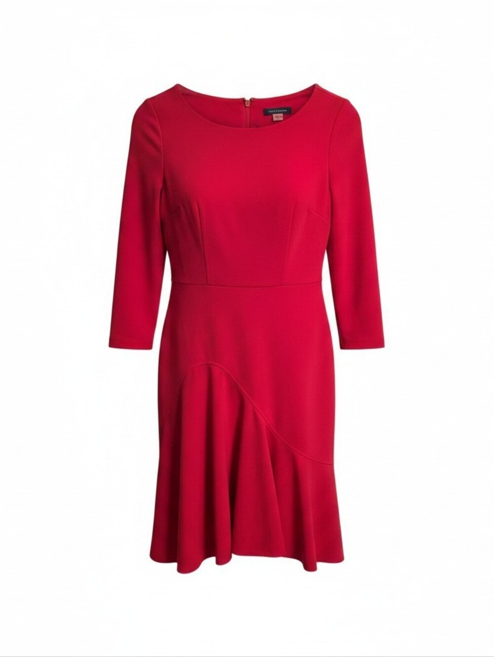 Tommy Hilfiger Red Three-Quarter Sleeve Dress